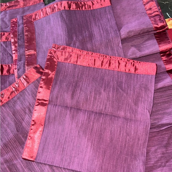 12 cotton purple and wine red dining table placemats - Picture 10 of 15